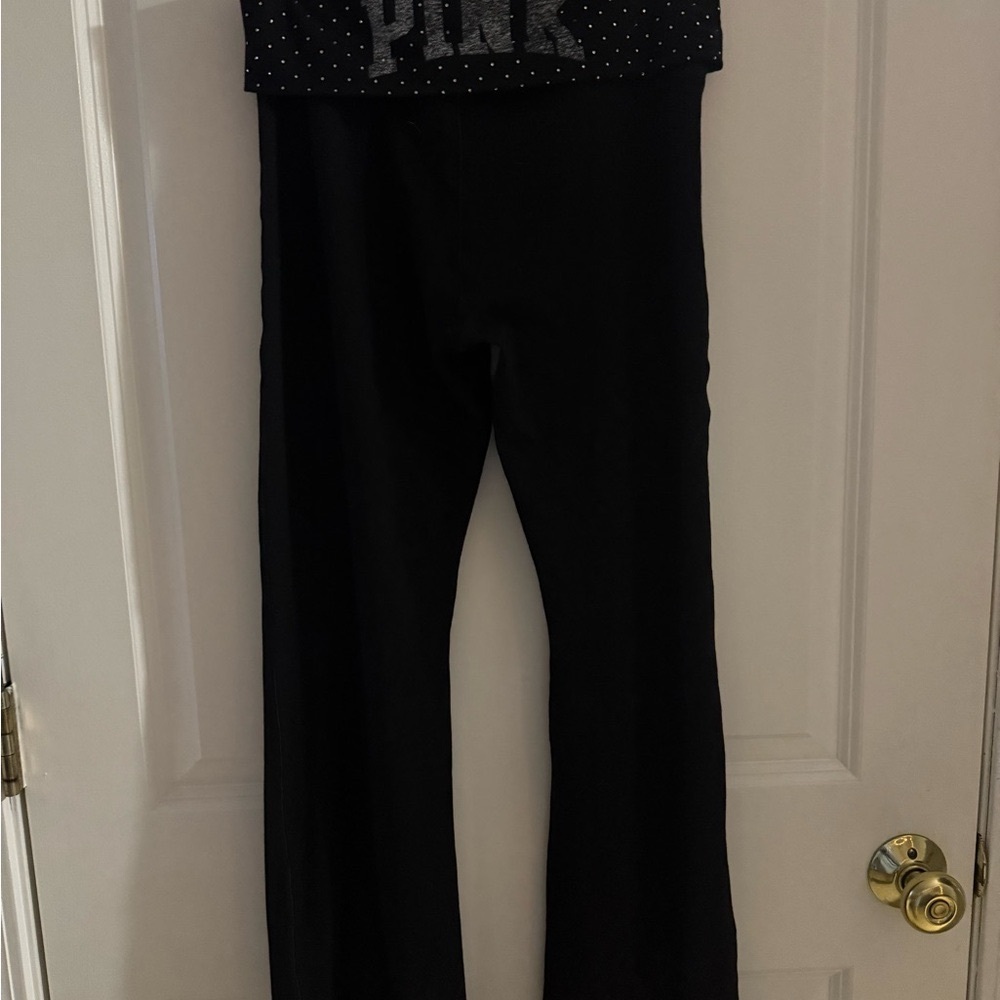 PINK Victoria's Secret Black fold over leggings